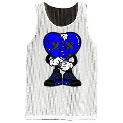 Heartbreak Cry Shoes Dripping Blue Mesh Reversible Basketball Jersey Tank