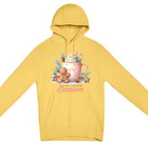 Hot Chocolate Season Holiday Winter Vibes Christmas Gift Premium Pullover Hoodie