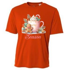 Hot Chocolate Season Holiday Winter Vibes Christmas Gift Cooling Performance Crew T-Shirt