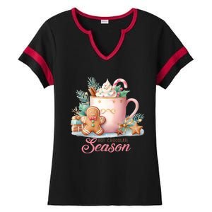 Hot Chocolate Season Holiday Winter Vibes Christmas Gift Ladies Halftime Notch Neck Tee