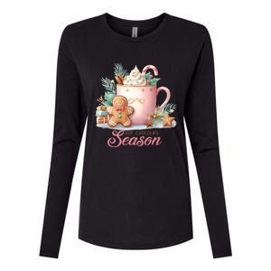 Hot Chocolate Season Holiday Winter Vibes Christmas Gift Womens Cotton Relaxed Long Sleeve T-Shirt