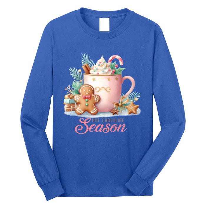 Hot Chocolate Season Holiday Winter Vibes Christmas Gift Long Sleeve Shirt