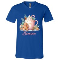 Hot Chocolate Season Holiday Winter Vibes Christmas Gift V-Neck T-Shirt