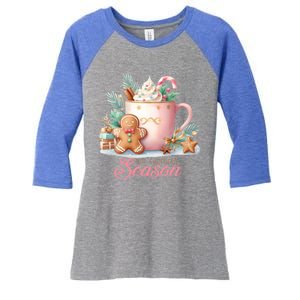 Hot Chocolate Season Holiday Winter Vibes Christmas Gift Women's Tri-Blend 3/4-Sleeve Raglan Shirt