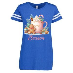 Hot Chocolate Season Holiday Winter Vibes Christmas Gift Enza Ladies Jersey Football T-Shirt