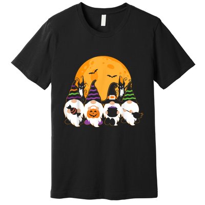 Halloween Cute Spooky Garden Gnomes Pumpkin Gift Premium T-Shirt