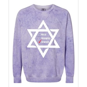 Hanukkah Christmas Star Of David: Nice & Naughty For Jewish Adults Colorblast Crewneck Sweatshirt