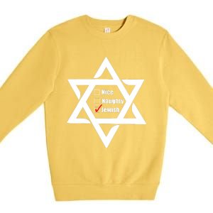 Hanukkah Christmas Star Of David: Nice & Naughty For Jewish Adults Premium Crewneck Sweatshirt