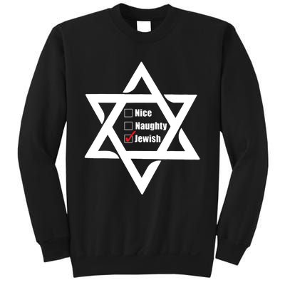 Hanukkah Christmas Star Of David: Nice & Naughty For Jewish Adults Sweatshirt