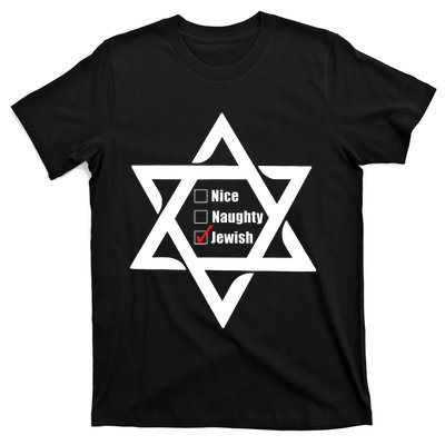 Hanukkah Christmas Star Of David: Nice & Naughty For Jewish Adults T-Shirt