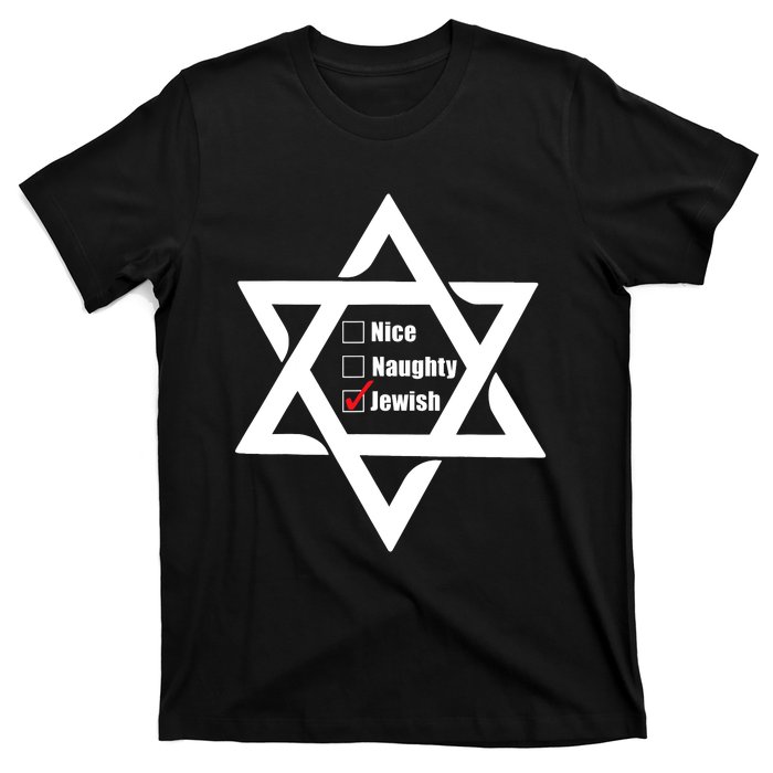 Hanukkah Christmas Star Of David: Nice & Naughty For Jewish Adults T-Shirt