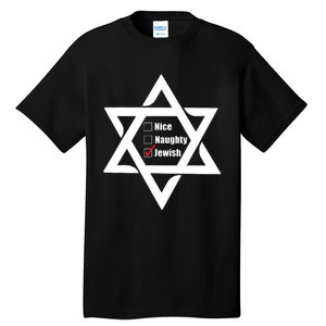 Hanukkah Christmas Star Of David: Nice & Naughty For Jewish Adults Tall T-Shirt