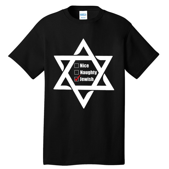 Hanukkah Christmas Star Of David: Nice & Naughty For Jewish Adults Tall T-Shirt