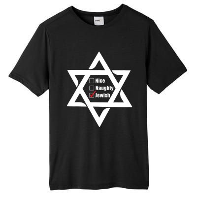 Hanukkah Christmas Star Of David: Nice & Naughty For Jewish Adults Tall Fusion ChromaSoft Performance T-Shirt