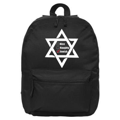 Hanukkah Christmas Star Of David: Nice & Naughty For Jewish Adults 16 in Basic Backpack