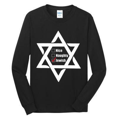 Hanukkah Christmas Star Of David: Nice & Naughty For Jewish Adults Tall Long Sleeve T-Shirt