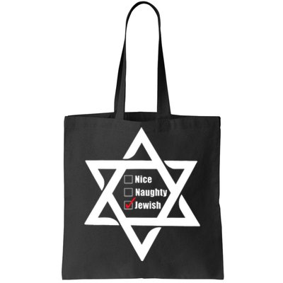 Hanukkah Christmas Star Of David: Nice & Naughty For Jewish Adults Tote Bag