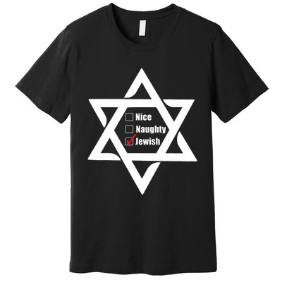 Hanukkah Christmas Star Of David: Nice & Naughty For Jewish Adults Premium T-Shirt