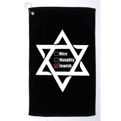 Hanukkah Christmas Star Of David: Nice & Naughty For Jewish Adults Platinum Collection Golf Towel