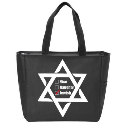 Hanukkah Christmas Star Of David: Nice & Naughty For Jewish Adults Zip Tote Bag