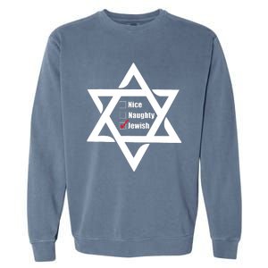 Hanukkah Christmas Star Of David: Nice & Naughty For Jewish Adults Garment-Dyed Sweatshirt