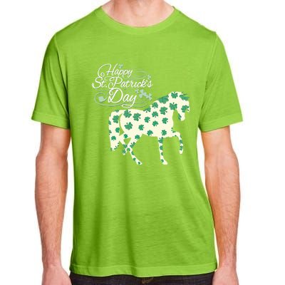 Horse Clover St Patrick's Day Horseback Riding Gift Adult ChromaSoft Performance T-Shirt