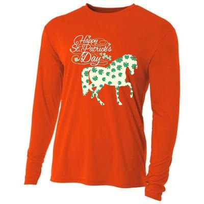 Horse Clover St Patrick's Day Horseback Riding Gift Cooling Performance Long Sleeve Crew