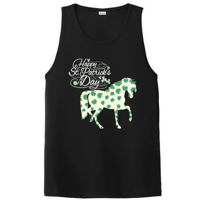 Horse Clover St Patrick's Day Horseback Riding Gift PosiCharge Competitor Tank