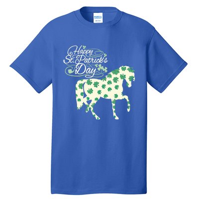 Horse Clover St Patrick's Day Horseback Riding Gift Tall T-Shirt