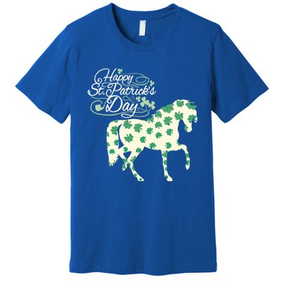 Horse Clover St Patrick's Day Horseback Riding Gift Premium T-Shirt