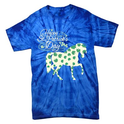 Horse Clover St Patrick's Day Horseback Riding Gift Tie-Dye T-Shirt