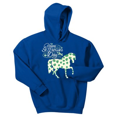 Horse Clover St Patrick's Day Horseback Riding Gift Kids Hoodie