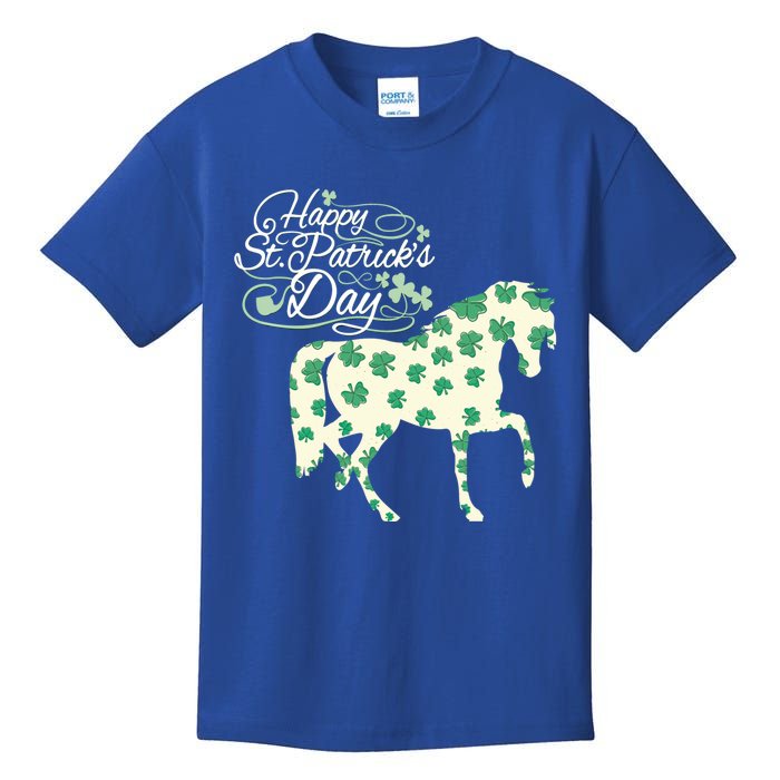 Horse Clover St Patrick's Day Horseback Riding Gift Kids T-Shirt