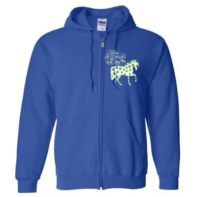 Horse Clover St Patrick's Day Horseback Riding Gift Full Zip Hoodie