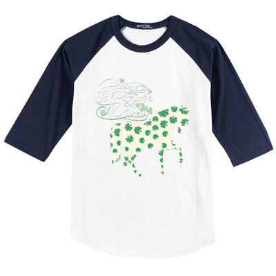 Horse Clover St Patrick's Day Horseback Riding Gift Baseball Sleeve Shirt