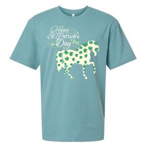 Horse Clover St Patrick's Day Horseback Riding Gift Sueded Cloud Jersey T-Shirt