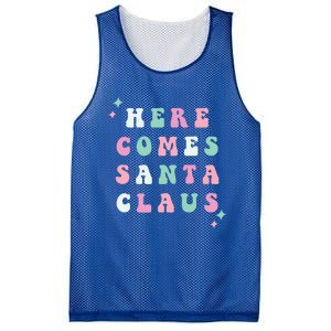 Here Comes Santa Claus Retro Merry Christmas Xmas Cool Gift Mesh Reversible Basketball Jersey Tank