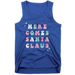 Here Comes Santa Claus Retro Merry Christmas Xmas Cool Gift Tank Top