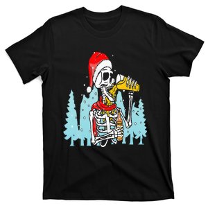 Happy Christmas Skeleton Drinking Beer Drinker T-Shirt