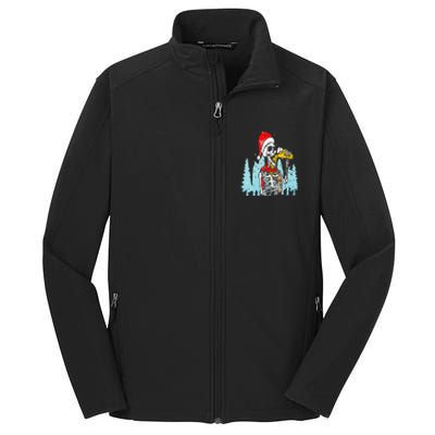 Happy Christmas Skeleton Drinking Beer Drinker Core Soft Shell Jacket