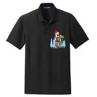 Happy Christmas Skeleton Drinking Beer Drinker Dry Zone Grid Polo