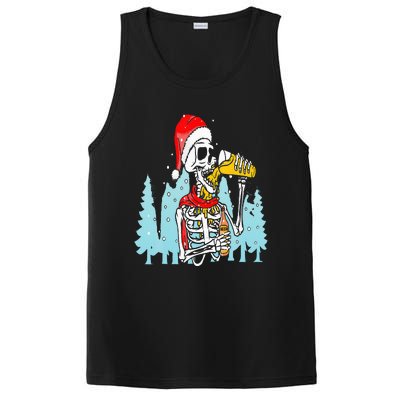 Happy Christmas Skeleton Drinking Beer Drinker PosiCharge Competitor Tank