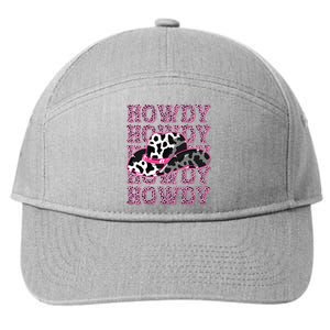 HOWDY Country Southern Western Pink Leopard Cow pattern 7-Panel Snapback Hat