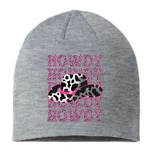 HOWDY Country Southern Western Pink Leopard Cow pattern Sustainable Beanie