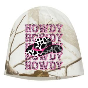 HOWDY Country Southern Western Pink Leopard Cow pattern Kati - Camo Knit Beanie