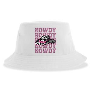 HOWDY Country Southern Western Pink Leopard Cow pattern Sustainable Bucket Hat