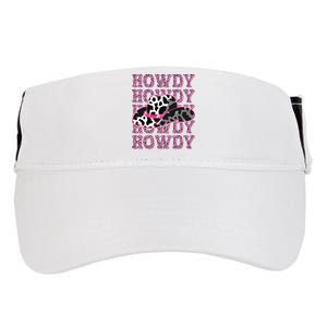 HOWDY Country Southern Western Pink Leopard Cow pattern Adult Drive Performance Visor