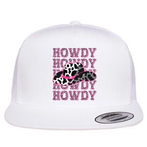 HOWDY Country Southern Western Pink Leopard Cow pattern Flat Bill Trucker Hat