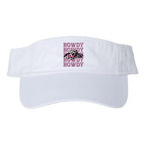 HOWDY Country Southern Western Pink Leopard Cow pattern Valucap Bio-Washed Visor