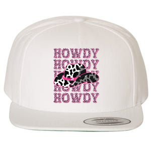 HOWDY Country Southern Western Pink Leopard Cow pattern Wool Snapback Cap